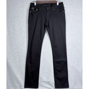 Rivet De Cru Jeans Womens Sz 29 30x33 Black Denim High Rise 90s Straight Leg